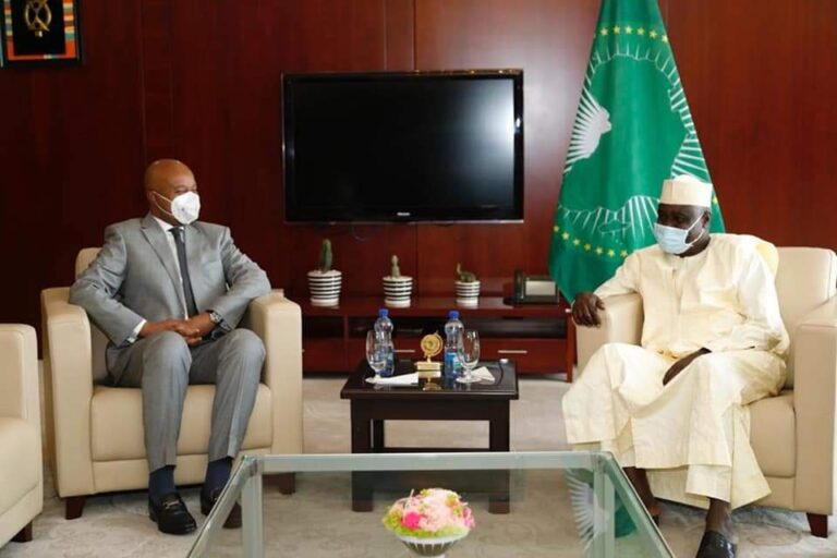 Foreign Minister discusses with the Chairperson of the AU Commission to enhance joint cooperation