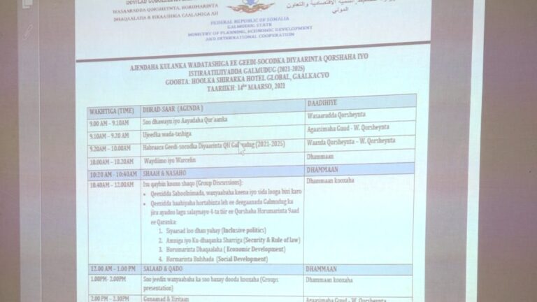 Shirka wadatashiga diyaarinta qorshaha horumarinta Galmudug oo lagu qabtay galkacyo “sawirro”