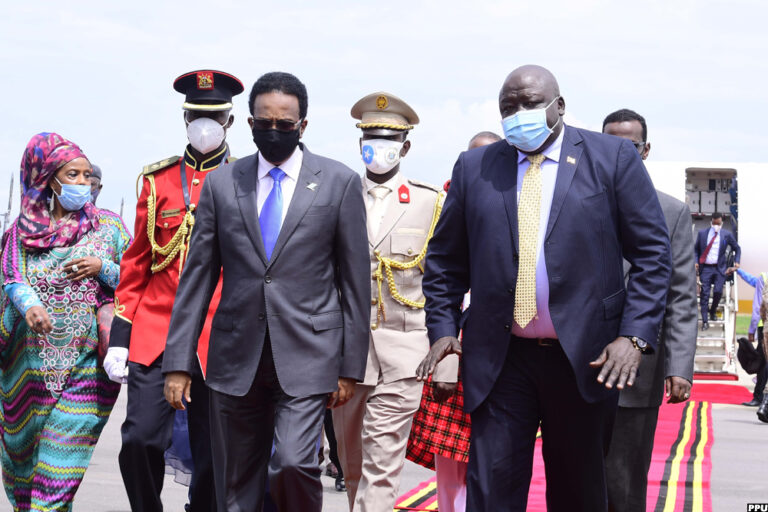President Farmajo arrives in Kampala to attend the inauguration ceremony of Ugandan President