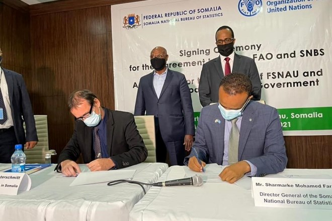 Somalia National Bureau of Statistics, FAO sign Landmark Agreement on the Transfer of National Data…