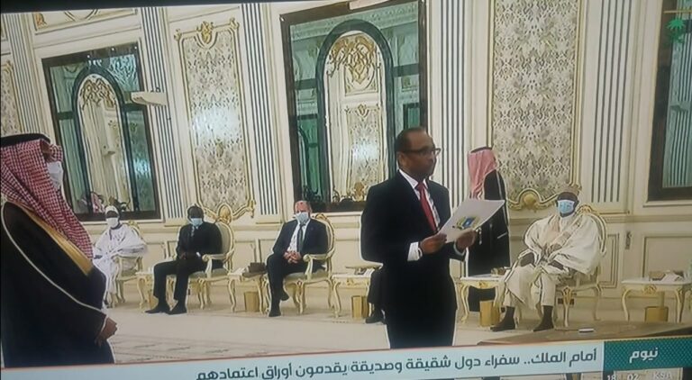 سفير الجمهورية لدى المملكة يسلم أوراق اعتماده إلى خادم الحرمين الشريفين