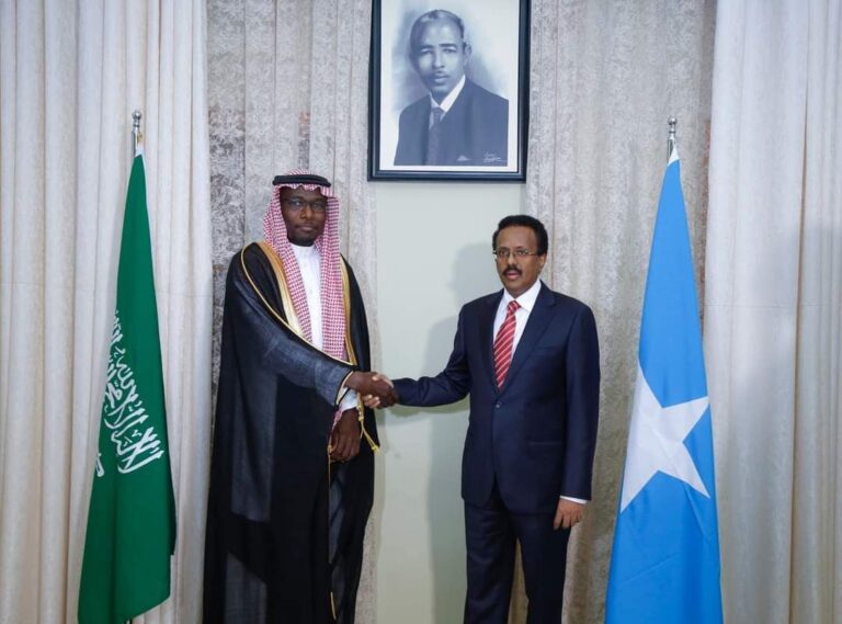 President Farmajo receives credentials from the new Saudi Arabia Ambassador to Somalia