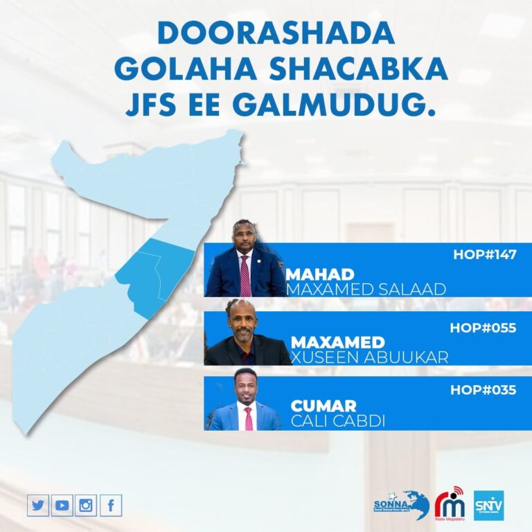 Dhusamareb elects 3 Members of Parliament