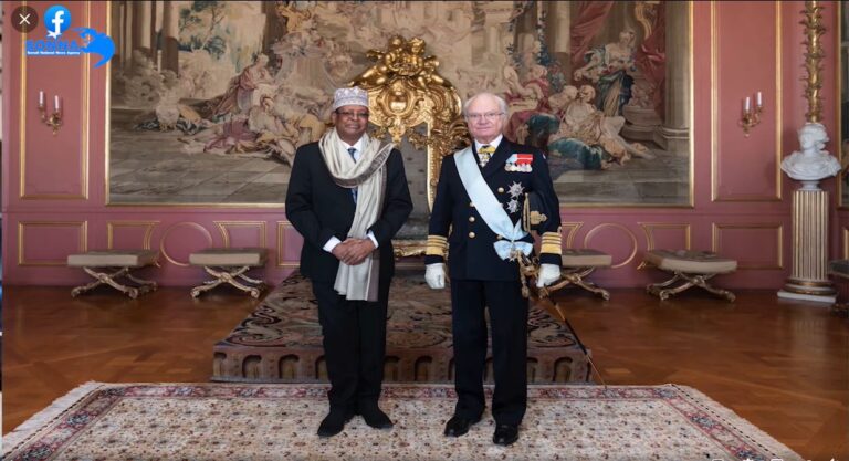 Somali Ambassador to Sweden welcomed at the Swedish Royal Palace