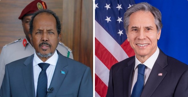 الرئيس الصومالي يجري اتصالا هاتفيا مع وزير الخارجية الأمريكي
